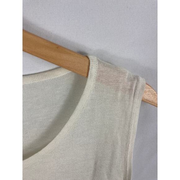 Ronen Chen Linen Blend Ivory White Tan Tank Size 3 / US 10 - Picture 3 of 6